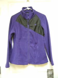 New Snozu Womens Fleece Jacket Full Zip Purple Black Sz S  NWT - Picture 1 of 8