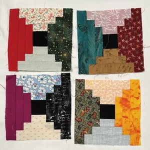 Menge 16 Gerichtsgebäude Stufen Quilt Blöcke 6,5" Quadrat Scrappy Stoffe - Bild 1 von 5