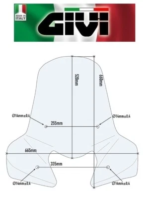 SOLO PARABREZZA TRASPARENTE HONDA Vision 50-110 2016 2017 2018 2019 2020 GIVI - Immagine 1 di 4