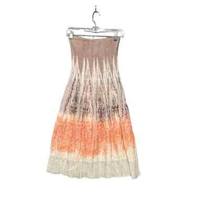 Falda de vestir convertible floral convertible de lapislázuli para anthropologie naranja bronceado talla única - Imagen 1 de 5