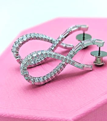 NUEVO EN CAJA 100% Auténticos Pendientes Colgantes SWAROVSKI Blanco Infinito Aro Hipérbola 5677628 Foto 1 de 4