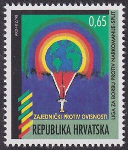 Croatie 1998, timbre fiscal volontaire des organismes de bienfaisance (#DD3) lutte contre l'abus de drogues
