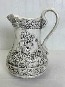 19th Century Staffordshire Creamware Pitcher With Battle Scene - Picture 1 of 7