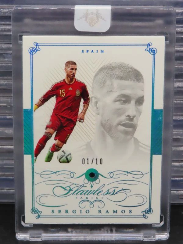 2015-16 Panini Flawless Soccer Sergio Ramos Sapphire Diamond Gem #01/10 Spain