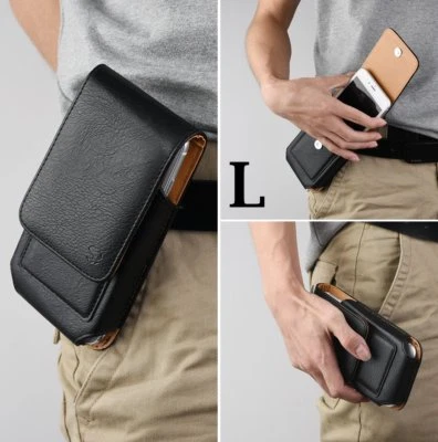 NOKIA C2 Tava/Tennen - Black VERTICAL Leather Card Pouch Belt Clip Holster Case - Image 1 of 4