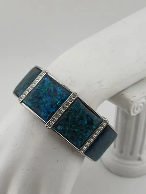 LIA София серебристого тона искусственной мозаики дизайн прозрачные кристаллы шарнирный браслет размер 7 - Изображение 1 из 4