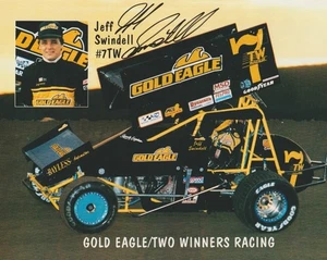 1994 Jeff Swindell signed Gold Eagle World Of Outlaws WOO Sprint Car Hero Card - Picture 1 of 2