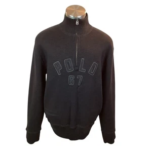 Polo Ralph Lauren Herren Medium Half-Zip Pullover Sweatshirt Schwarz - Bild 1 von 9