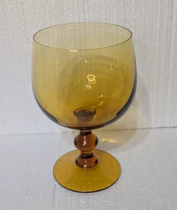 Vintage MCM Large Amber Glass Brandy Snifter 8 1/2" tall - Picture 1 of 9