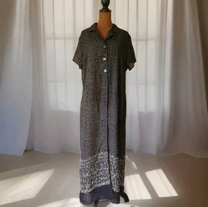 Vintage Leopard Print Kimono Duster Cardigan Size 16 Button Side Slit 80s 90s - Picture 1 of 8