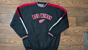 Sudadera Detroit Red Wings NHL Cuello Redondo XL Lee Sport Negra Roja Mezcla de Algodón - Imagen 1 de 9