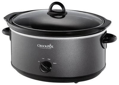 7 Quart Charcoal Slow Cooker Manual High Low Warm Setting Easy Clean Dishwash... - Image 1 of 4