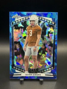 2022 Leaf Draft - Metal Quinn Ewers #B-QE1 Blue Cracked Ice (RC) Texas Longhorns - Bild 1 von 2