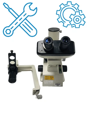 Microscopio Invertido Nikon TMS con 3 Objetivos COMO ESTÁ Piezas/Reparación 4x 10x 20x Foto 1 de 4