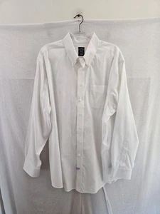 Robert Graham Crisp White L Sleeve Button Dress Shirt. Mens 18 Collar - Picture 1 of 9