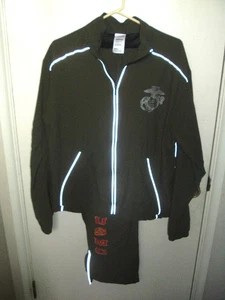 USMC MARINES Traje de Pista Chaqueta + Pantalones CONJUNTO Hecho en EE. UU. por New Balance Talla M - Imagen 1 de 10