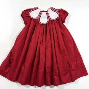 The Proper Peony Red Tulip Collar Christmas Dress Holiday Size 3T - Picture 1 of 4