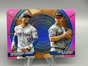 2025 Topps Serie 2 Dúos Dinámicos Francisco Lindor/Pete Alonso Lámina Rosa DD5 Mets - Imagen 1 de 2