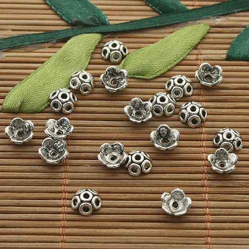 100pcs 6.5mm Dark Silver Tone Bead Caps H3305 - Image 1 of 1
