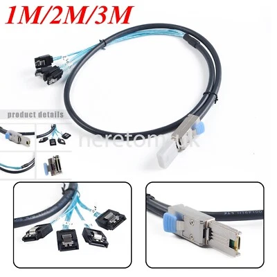 MINI SAS SFF-8088 to 4 Ports SATA 7P Server Hard Disk Adapter Cable 1M 2M 3M - Image 1 of 4