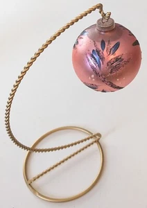 VTG Mica Ball Glass Christmas Ornament Glitter W Germany Pink Painted MCM  #A - Picture 1 of 6