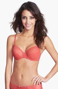 Neu ohne Etikett Wassermelone Chantelle Bügel-BH transparent Spitze 34C 1741 - Bild 1 von 1