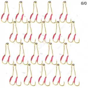40pz Ganci di Assistenza Pesca Oro 4x Misura 6/0 per Farfalla Maschere Verticali Bulk pk - Foto 1 di 4
