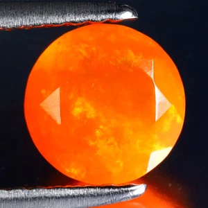 0.73 ct Five-star Round Cut (7 x 7 mm) Heated Orange Fire Opal Loose Gemstone - Picture 1 of 2
