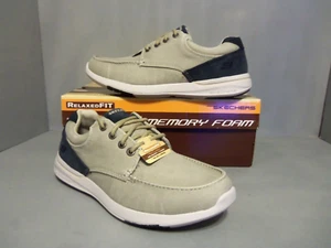 Size 8 Skechers Relaxed Fit Elent Arven Men's Boat Shoes Beige NIB! NEW! 65494 - Picture 1 of 2