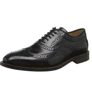 Mens H By Hudson Black Calf Brogue Leather Derby Formal Dress Shoes 6 40 New