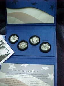 2014 50 aniversario Kennedy medio dólar plata juego de 4 monedas - Imagen 1 de 4