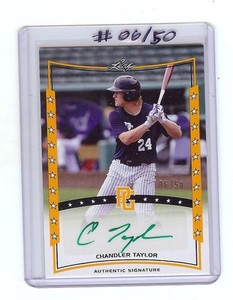 CHANDLER TAYLOR 2014 Leaf *PERFECT GAME* RC Certified #'d Gold AUTOGRAPH 06/50  