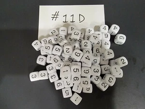X5 Warhammer 40k Dice White Black 14mm D6 (5) Number Die Numbers - Scatter - Picture 1 of 1