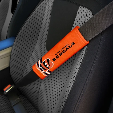 Cincinnati Bengals Set of 2 Rally Design Premium Seat Belt Shoulder Pad Covers Cover