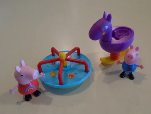 Peppa Pig Figure Set ~ Peppa's Park Adventure With Ride-On Toys & George - Picture 1 of 2