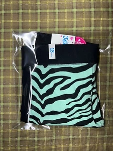 Justice Girls Yoga Capri Active wear Size 18 Zebra Green Teal Black Spandex - Picture 1 of 5