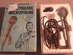 VINTAGE REALISTIC TANDY DYNAMIC MICROPHONE, BOXED. MODEL 33 - 985 CHROME FINISH - Picture 1 of 6