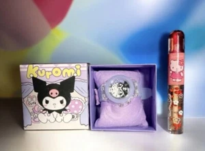 Sanrio Kuromi Light-up Watch With Box-New + CHANLANYA Hello Kitty Lip Oil. - Picture 1 of 3