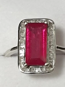 ❤Jaynes Gems 4.15 CT RUBY & DIAMOND 925 SILVER RING UK Q.US 8. EU 57. - Picture 1 of 5