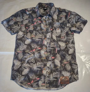 Camicia Jurassic World uomo SM grigia con bottoni dinosauri film tropicale - Foto 1 di 5