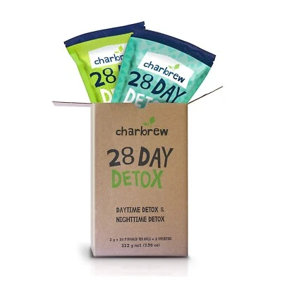 CHARBREW Detox Tea Duo Pack - 28 x day time and 28 x night time detox tea