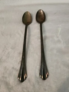 Racebrook 1937 Silver Plate LYNBROOK 2 Iced Tea Spoons - Picture 1 of 5