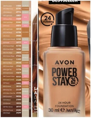 Avon POWER STAY 24 H Foundation Make Up Farbe True Beige 250 N Kosmetik Creme - Bild 1 von 4