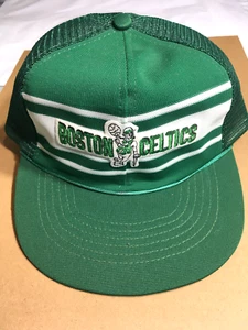 De colección Años 80 Boston Celtics Deportes Ilimitados 3 Rayas Sombrero Malla Snapback NBA - Imagen 1 de 5