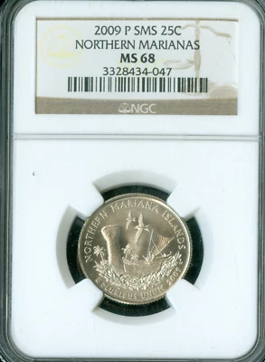 2009 P NORTHERN MARIANAS QUARTER NGC MS68 SMS * - Image 1 of 4