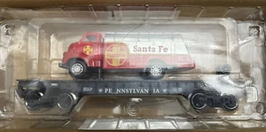 NEWLY CREATED Menards O-Gauge PRR Flatcar w 1956 Sante Fe Fuel Delivery NIB - Picture 1 of 1