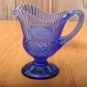 Vintage Blue Fostoria Avon George Washington Creamer  - Picture 1 of 5
