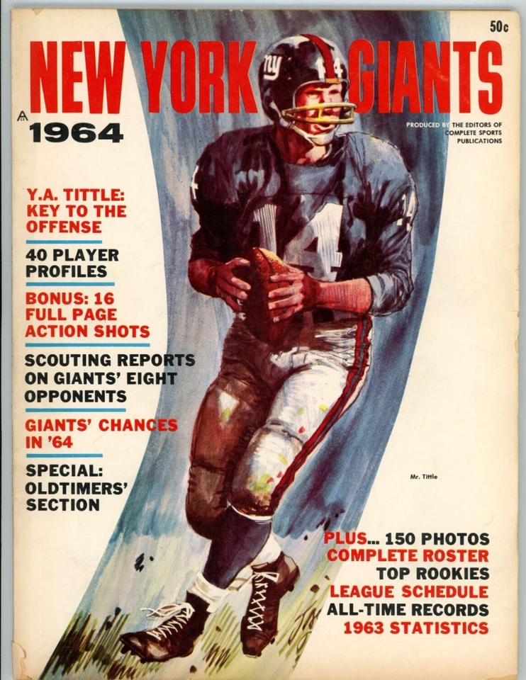 1964 New York Giants Magazine EXCELLENT Condition YA TITTLE Cover - Image 1 of 1