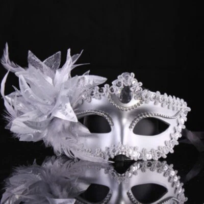Lace Mask Party Masquerade Ball Eye Masks Flower&Feather Carnival Fancy Dress↗ - Image 1 of 4