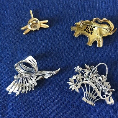 SPILLE IN ARGENTO E METALLO 4 PEZZI - Immagine 1 di 4